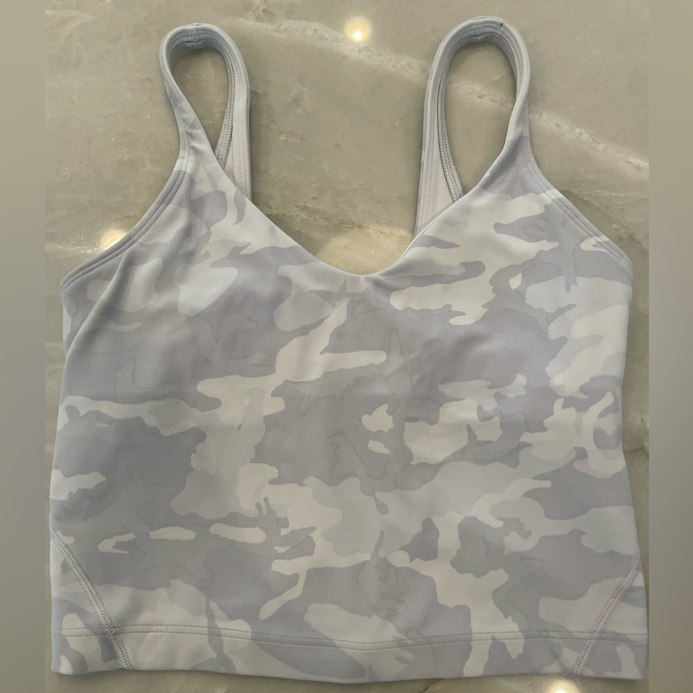 White grey Camo Lulu Align Tank, sz 2, great condition